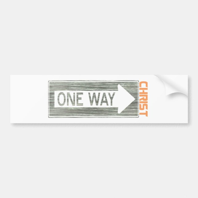 Pegatina Para Coche One Way-Christ Gris Anaranjado (Frente)