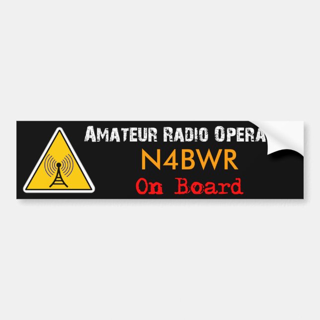 Pegatina Para Coche Operador de radio aficionado a bordo (Frente)