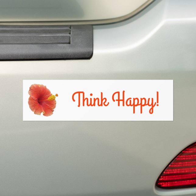 Pegatina Para Coche Orange Hibiscus Flower Tropical Floral (en coche)