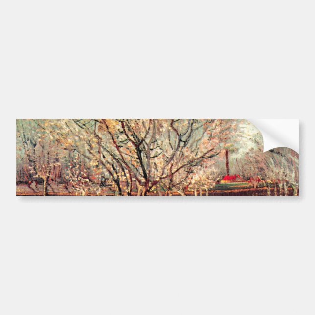 Pegatina Para Coche Orchard en Florencia, ciruelas de Vincent van Gogh (Frente)