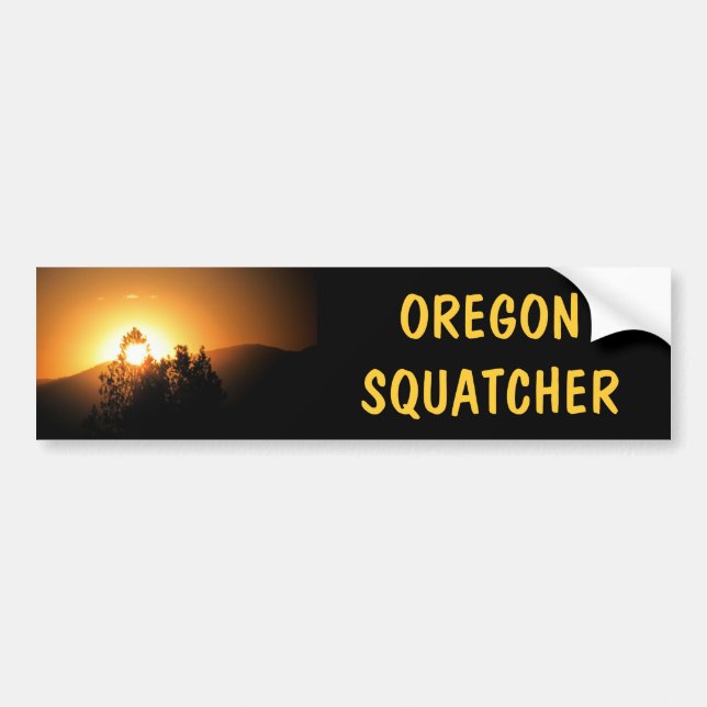 Pegatina Para Coche Oregon Squatcher Bigfoot Hunter (Frente)