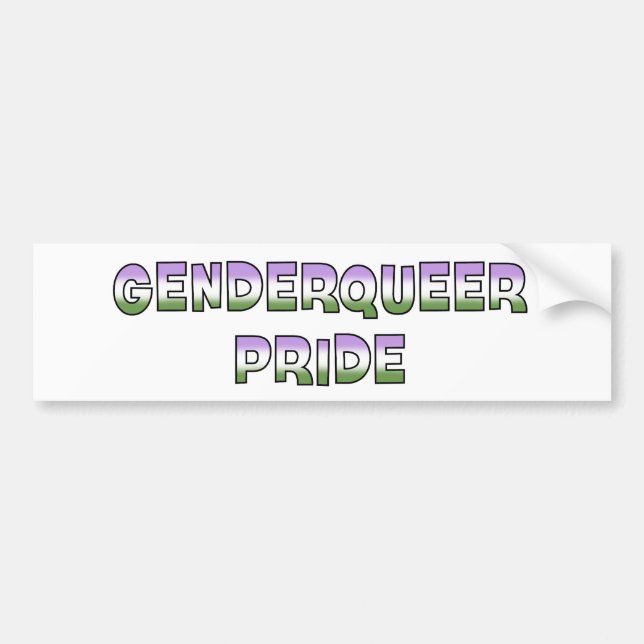 Pegatina Para Coche Orgullo de Genderqueer (Frente)