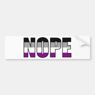 Pegatina Para Coche Orgullo de la bandera del orgullo asexual de Nope
