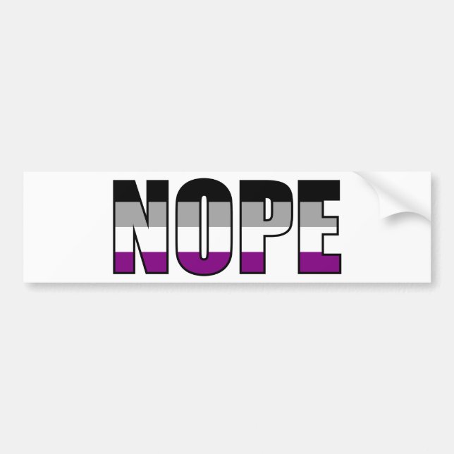 Pegatina Para Coche Orgullo de la bandera del orgullo asexual de Nope (Frente)