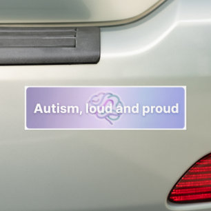 Pegatina Para Coche Orgullo del Autismo Fuerte y Orgulloso Moderno Púr