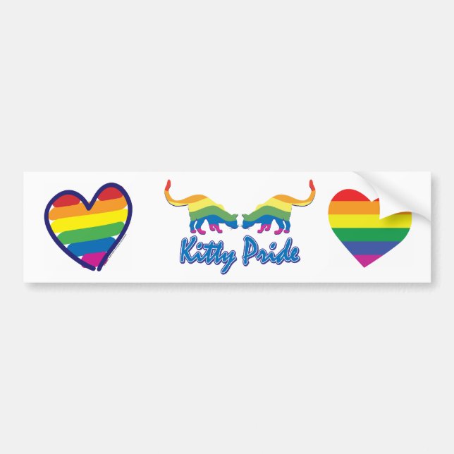 Pegatina Para Coche Orgullo Gay Corazón Arcoiris (Frente)