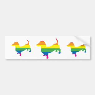 Pegatina Para Coche Orgullo gay Dachshund/Wiener