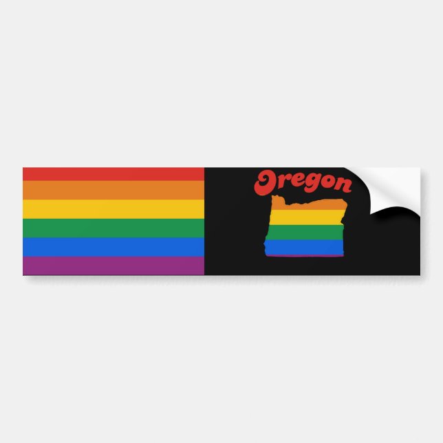 PEGATINA PARA COCHE ORGULLO GAY DE OREGON (Frente)