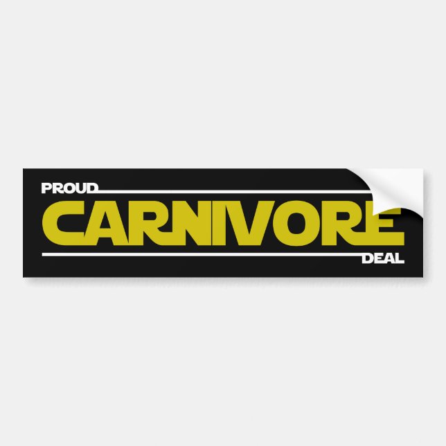 Pegatina Para Coche Orgulloso Carnivore. Trato. (Frente)