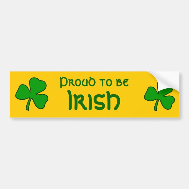 Pegatina Para Coche Orgulloso de ser irlandés Shamrock Bumper Sticker (Frente)