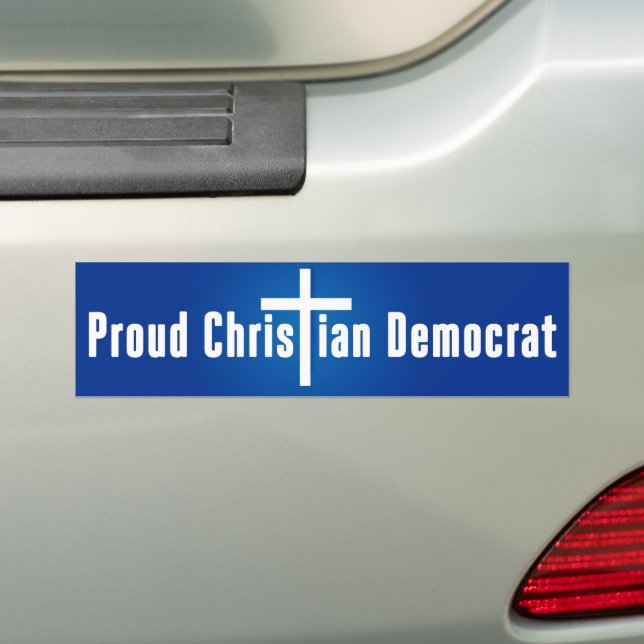 Pegatina Para Coche Orgulloso Demócrata Cristiano (en coche)