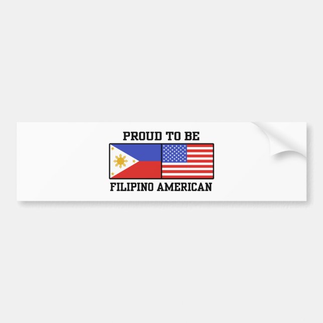 Pegatina Para Coche Orgulloso filipino-americano (Frente)