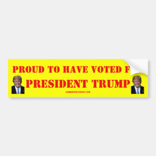 PEGATINA PARA COCHE ORGULLOSO HABER VOTADO POR PRESIDENTE TRUMP