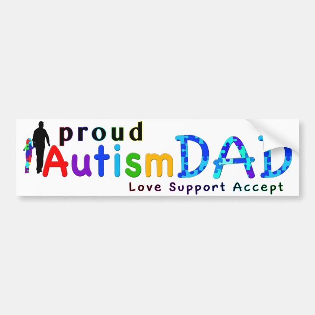 Pegatina Para Coche Orgulloso padre del autismo (Frente)