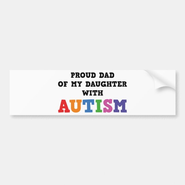 Pegatina Para Coche Orgulloso Papá De Mi Hija Con Autismo (Frente)