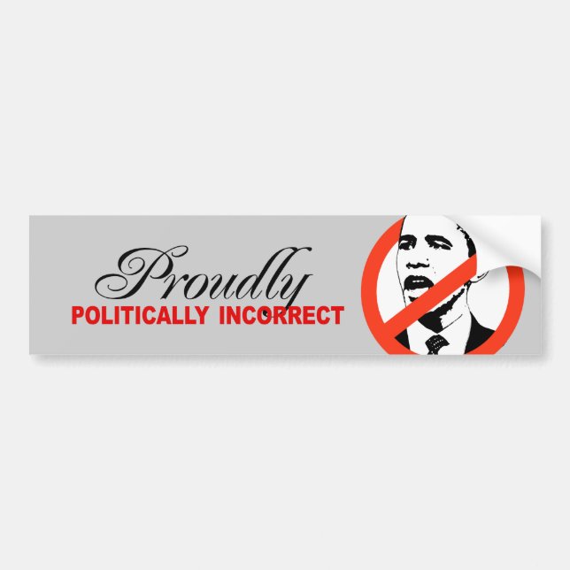 PEGATINA PARA COCHE ORGULLOSO POLÍTICO INCORRECTO (Frente)