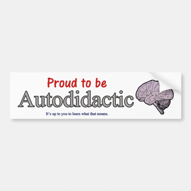 Pegatina Para Coche Orgulloso ser Autodidactic (Frente)