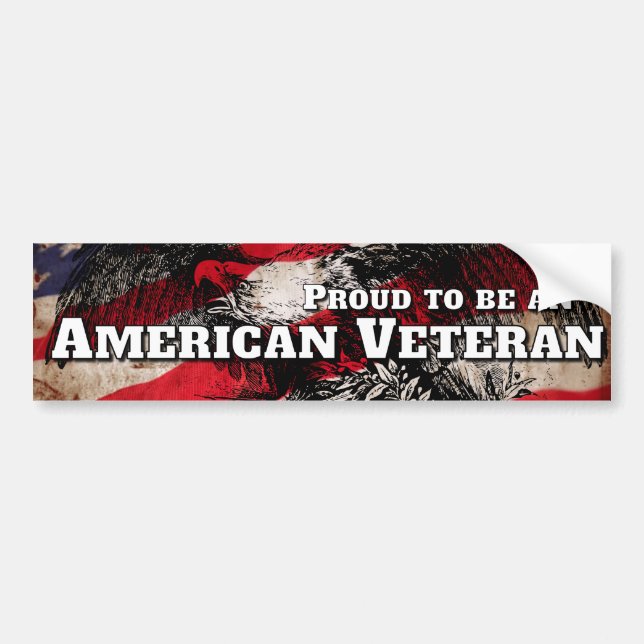 Pegatina Para Coche Orgulloso ser un veterano americano (Frente)