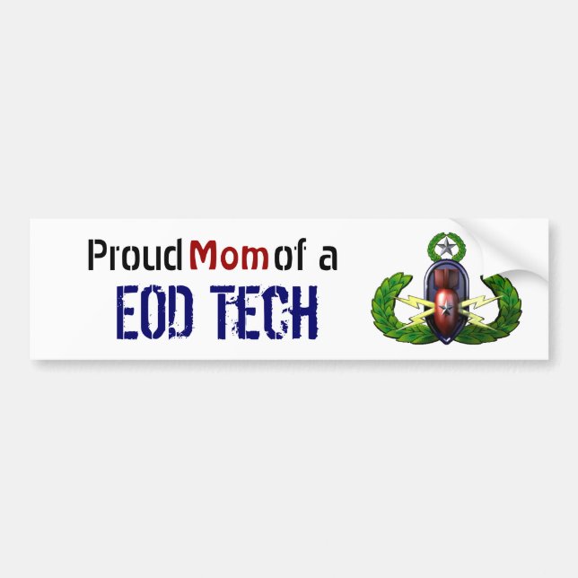 Pegatina Para Coche Orgulloso, tecnología del EOD, mamá del EOD (Frente)