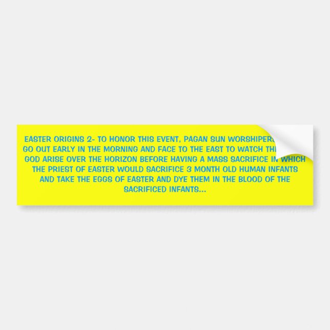 PEGATINA PARA COCHE ORÍGENES 2 DE PASCUA (Frente)