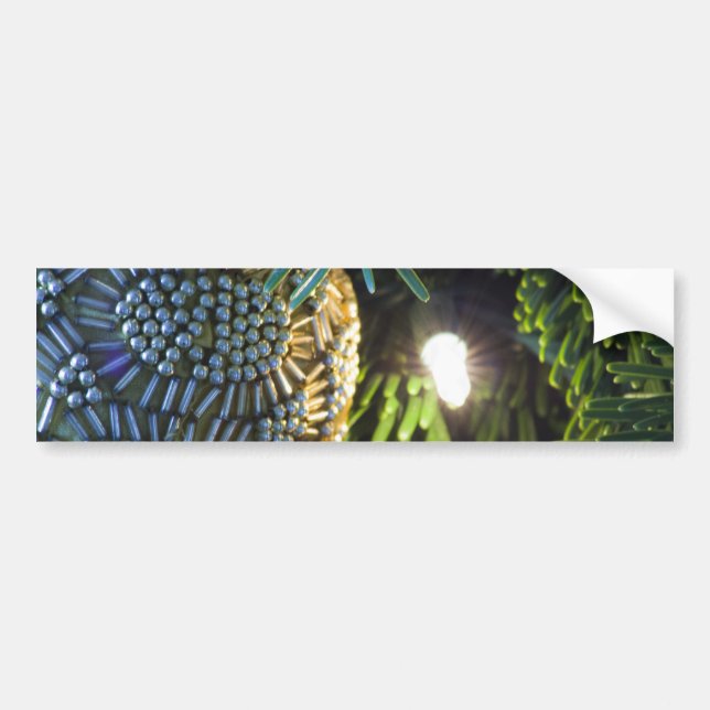 Pegatina Para Coche Ornamento navideño dorado (Frente)