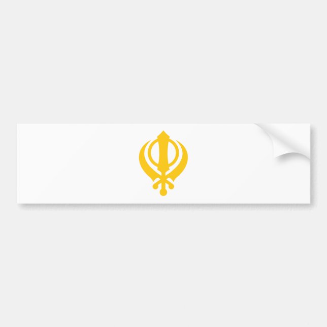 Pegatina Para Coche Oro sikh de Khanda (Frente)
