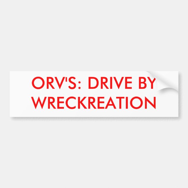 PEGATINA PARA COCHE ORV: CONDUZCA BYWRECKREATION (Frente)