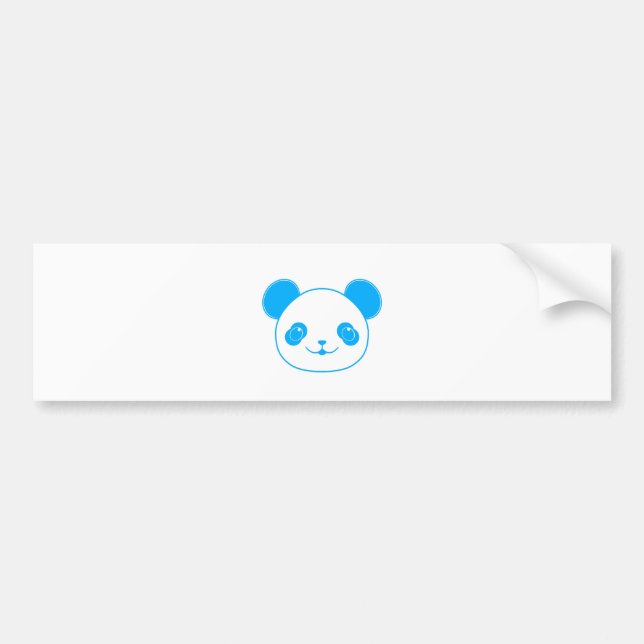 Pegatina Para Coche Oso azul kawaii panda (Frente)