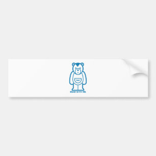 Pegatina Para Coche Oso conmigo (azul)