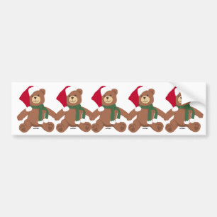 Pegatina Para Coche Oso de peluche de Navidad