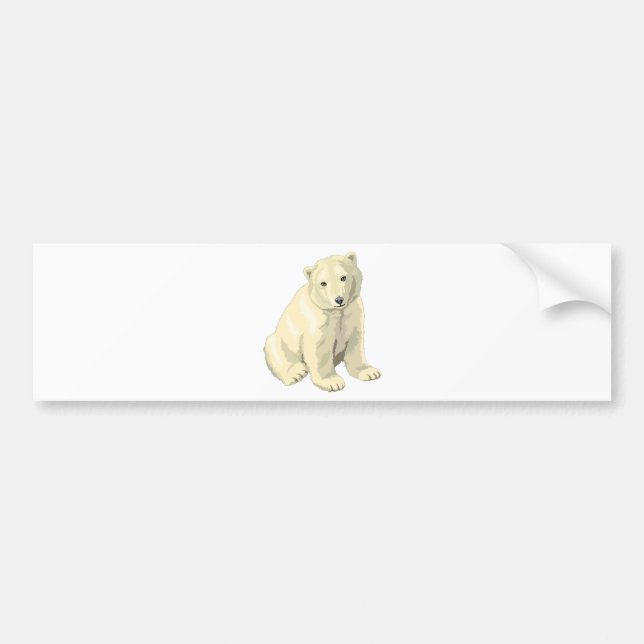 Pegatina Para Coche Oso Polar Acurrucable (Frente)
