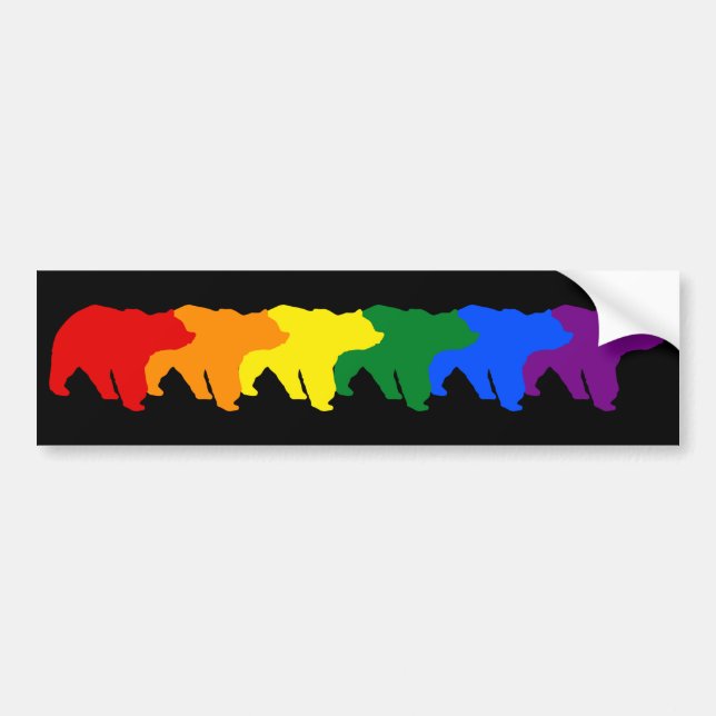 PEGATINA PARA COCHE OSOS DEL ARCO IRIS (Frente)