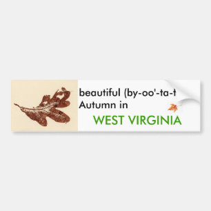 Pegatina Para Coche Otoño en Virginia Occidental Bumper Sticker