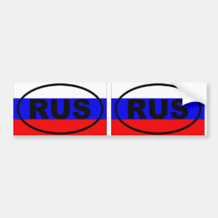 Pegatina Para Coche Ovalado europeo de Rusia RUS
