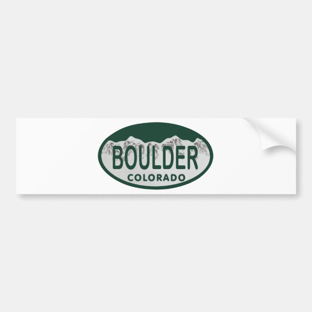 Pegatina Para Coche Óvalo de la licencia de Boulder (Frente)