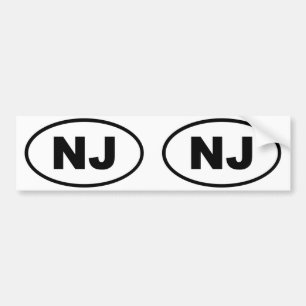 Pegatina Para Coche Óvalo de New Jersey NJ