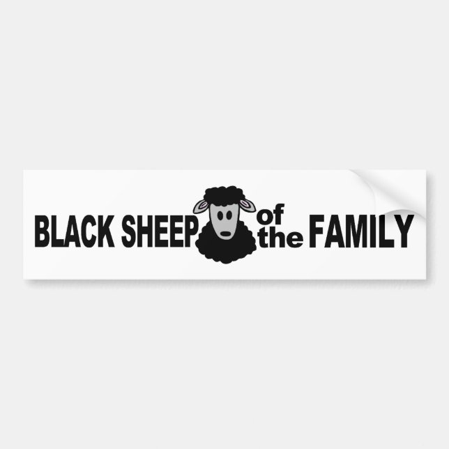 Pegatina Para Coche "Ovejas negras bumpersticker de la familia" (Frente)