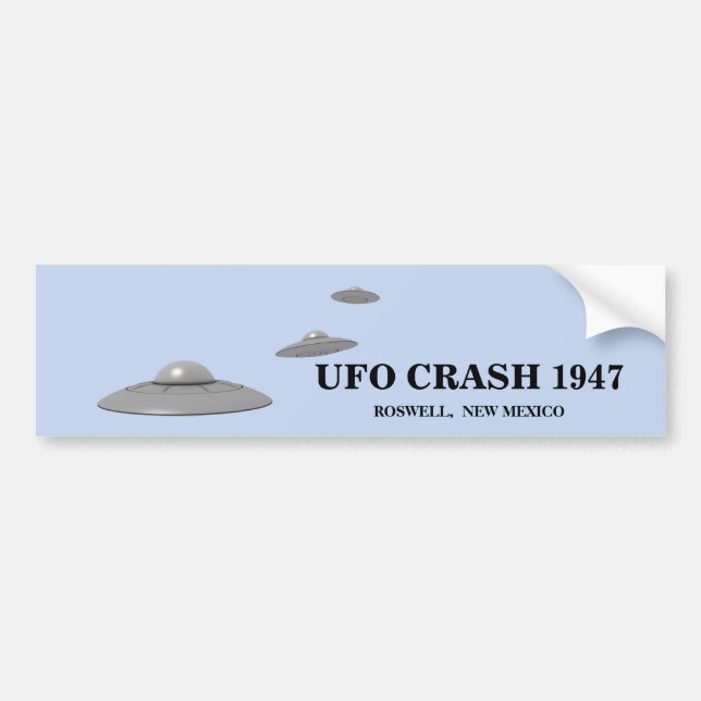 PEGATINA PARA COCHE OVNI CRASH 1947 - ROSWELL, NUEVA MÉXICO (Frente)