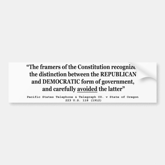 Pegatina Para Coche Pacific Telephone Co v Oregon 223 US 118 (1912) (Frente)