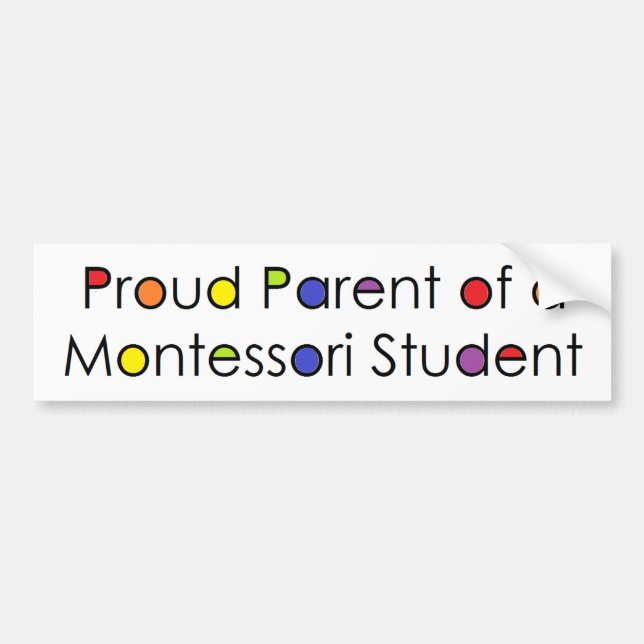 Pegatina Para Coche Padre orgulloso de un estudiante de Montessori (Frente)