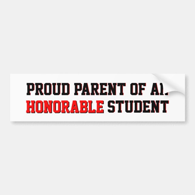Pegatina Para Coche Padre orgulloso de un estudiante honorable (Frente)