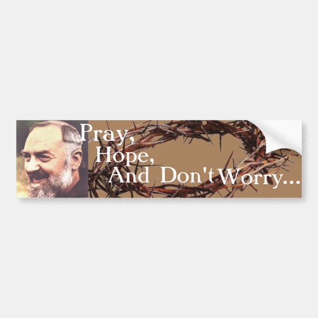 Pegatina Para Coche Padre Pio Bumpersticker (Frente)