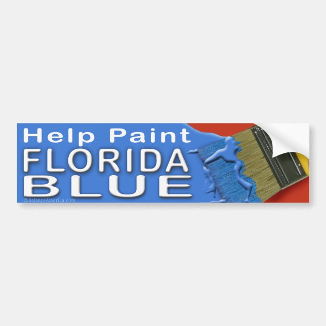 Pegatina Para Coche Paint Florida Blue Bumper Sticker 2 (Frente)