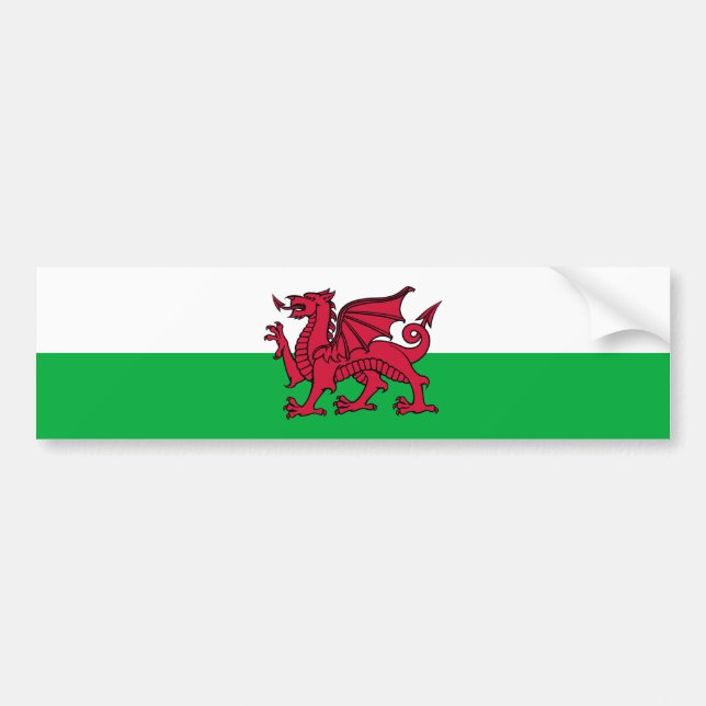 Pegatina Para Coche País de Gales - bandera Galés (Frente)