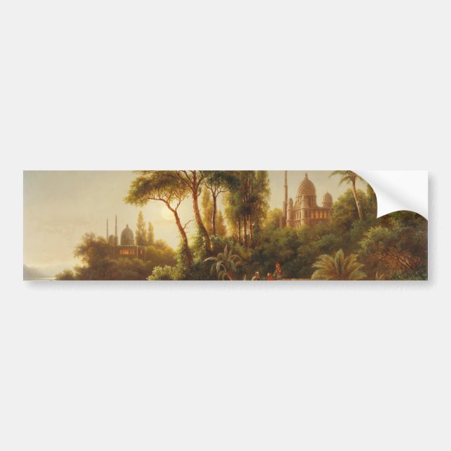 Pegatina Para Coche Paisaje asiático a la luz de la noche (arte de la  (Frente)