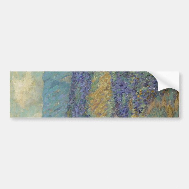 Pegatina Para Coche Paisaje con flores azules (de Granville Redmond) (Frente)