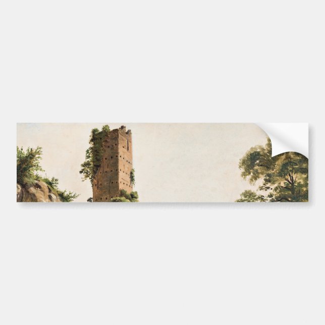 Pegatina Para Coche Paisaje con ruinas (antiguo edificio en ruinas) (Frente)
