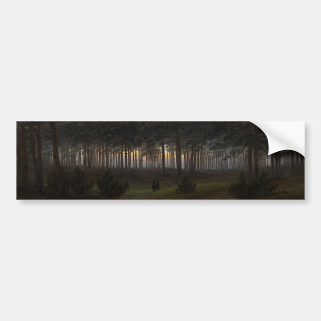 Pegatina Para Coche Paisaje nocturno (por Caspar David Friedrich) (Frente)