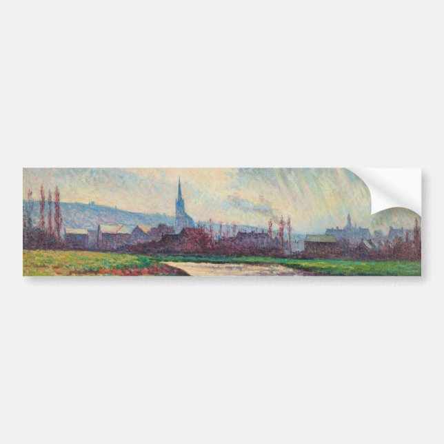 Pegatina Para Coche Paisaje rural con río (por Maximilien Luce) (Frente)