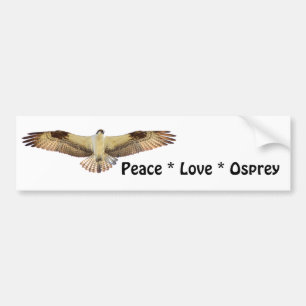 Pegatina Para Coche Pajarito Bumper Sticker de Peace Love Osprey